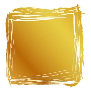 Vector Hand Draw streak Sketch Golden Square Frame for your element design, i Stock Illustration