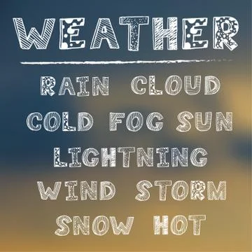Vector hand draw weather icon set Stock Illustration