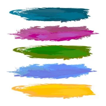 Vector hand-drawing colored paint strokes on white Stock Illustration