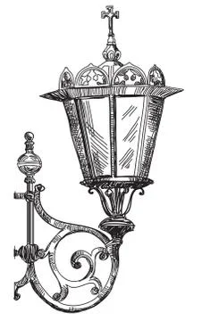Vector hand drawing lantern Stock Illustration