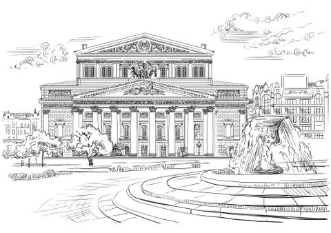 Vector hand drawing Moscow, part 8 Stock Illustration