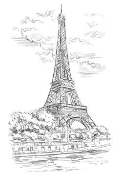Vector hand drawing Paris, part 1 库存插图