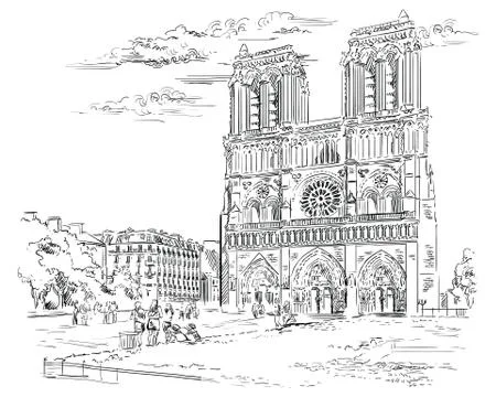 Vector hand drawing Paris, part 2 Stock Illustration