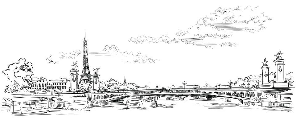Vector hand drawing Paris, part 4 Stock Illustration