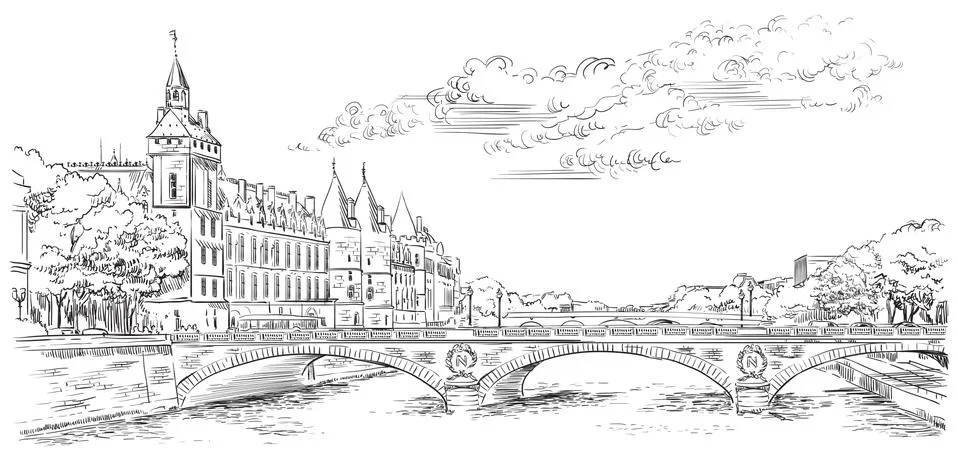 Vector hand drawing Paris, part 5 Stock Illustration