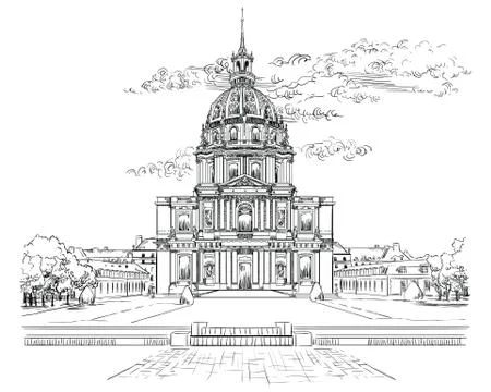 Vector hand drawing Paris, part 6 Illustrazione stock