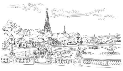 Vector hand drawing Paris, part 8 库存插图
