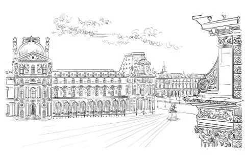 Vector hand drawing Paris, part 10 Stock Illustration