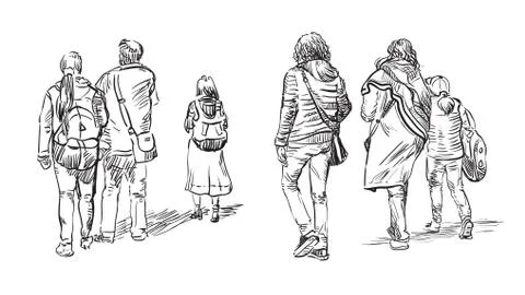Vector hand drawing people 스톡 일러스트