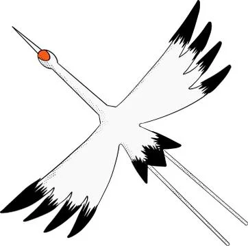 Vector hand-drawn abstract Crane bird illustration. graphic resource Stock Illustration