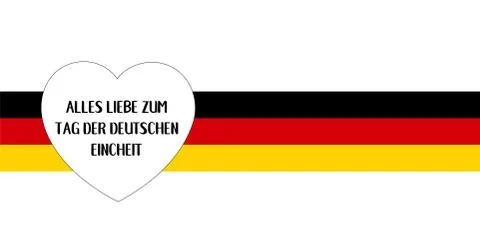 Vector hand drawn Alles Liebe zum Tag der deutschen Eincheit quote in German Stock Illustration