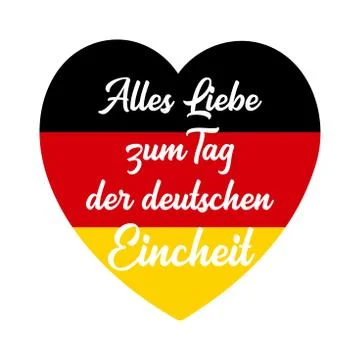 Vector hand drawn Alles Liebe zum Tag der deutschen Eincheit quote in German Stock Illustration
