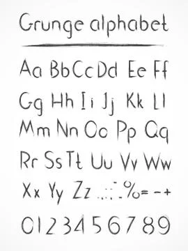 Vector hand drawn alphabet. Stock Illustration