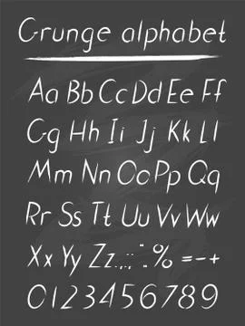 Vector hand drawn alphabet. Stock Illustration