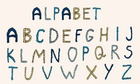 Vector hand drawn alphabet Stock Illustration