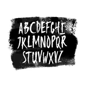 Vector Hand Drawn Alphabet Uppercase Letters Stock Illustration