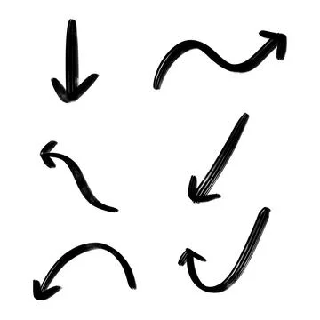 Vector hand drawn arrow elements isolated on white. 스톡 일러스트