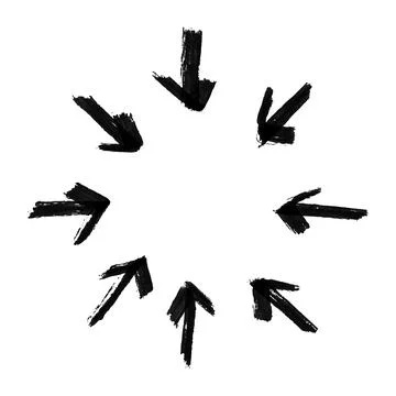 Vector hand drawn arrow elements isolated on white. Stock Illustration