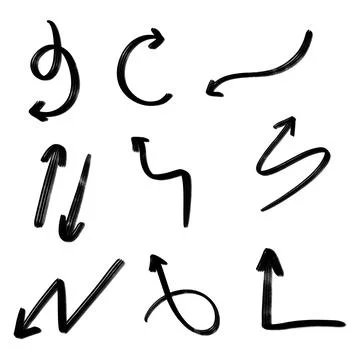 Vector hand drawn arrow elements isolated on white. Stock-Illustration