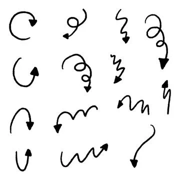 Vector hand drawn arrow elements isolated on white. Stock-Illustration