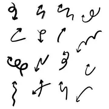 Vector hand drawn arrow elements isolated on white. 스톡 일러스트