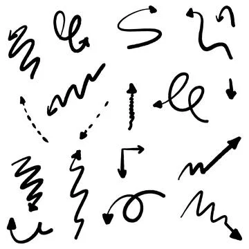 Vector hand drawn arrow elements isolated on white. Stock-Illustration