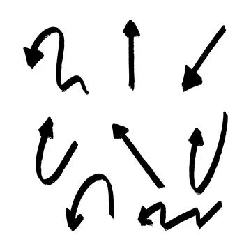 Vector hand drawn arrow elements isolated on white. Illustrazione stock