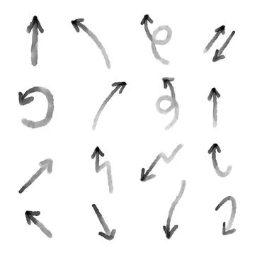 Vector hand drawn arrow elements isolated on white. Illustrazione stock