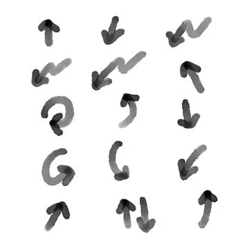 Vector hand drawn arrow elements isolated on white. Stock Illustration