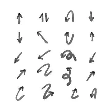 Vector hand drawn arrow elements isolated on white. イラスト素材