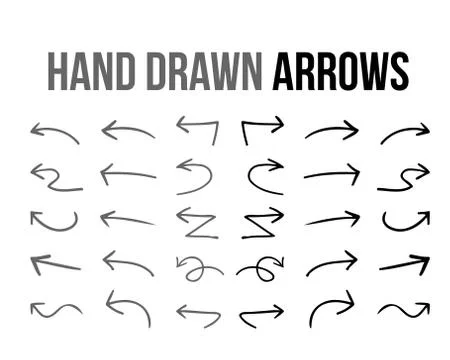 Vector hand drawn arrow icon infographic design material collection set Stock Illustration