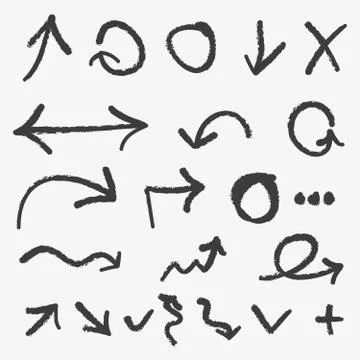 Vector hand drawn arrows Stock Illustration