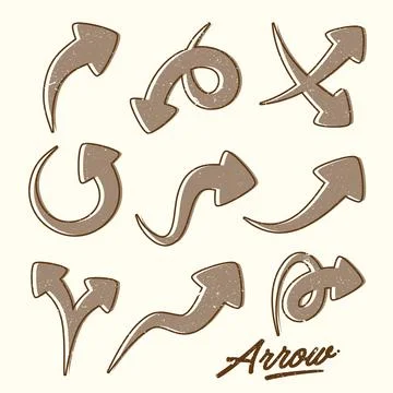 Vector hand drawn arrows symbol elements for your design with splash and le.. Stock Illustration