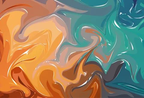 Vector Hand drawn artwork on water marble texture. Liquid paint pattern. Abst 스톡 일러스트