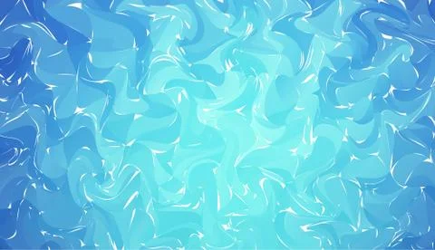 Vector Hand drawn artwork on water marble texture. Blue Liquid paint pattern. Stock Illustration