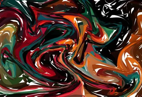 Vector Hand drawn artwork on water marble texture. Liquid paint pattern. Abst Stock Illustration