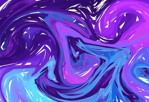 Vector Hand drawn artwork on water marble texture. Liquid paint pattern. Abst Stock Illustration