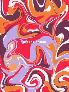 Vector Hand drawn artwork on water marble texture. Liquid paint pattern. Abst Stockillustratie