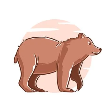 Vector hand drawn bear cartoon character Stock Illustration