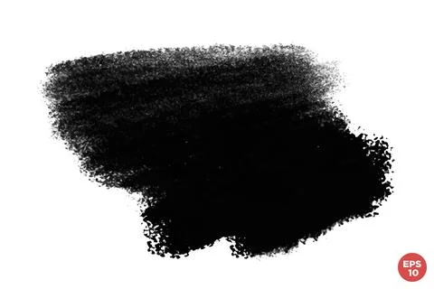 Vector hand drawn big brush stain. Greyscale painted stroke. Artistic backdro Stock Illustration