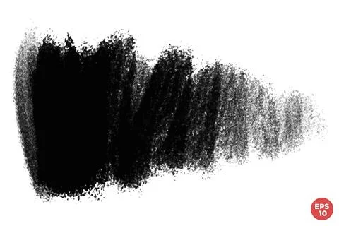 Vector hand drawn big brush stain. Greyscale painted stroke. Artistic backd.. Stock Illustration