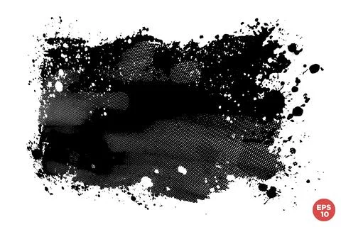Vector hand drawn big brush stain. Monochrome ink painted stroke. Painted by  Stock Illustration