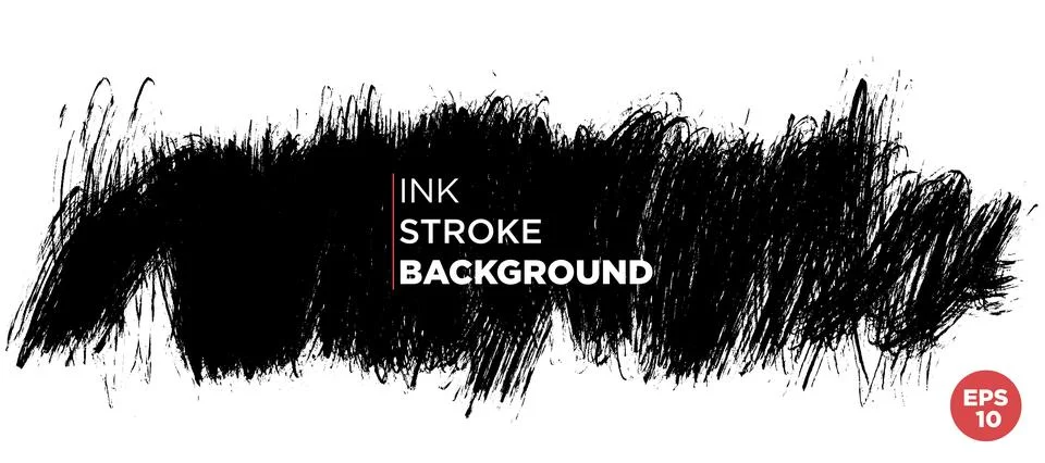 Vector hand drawn big brush stain. Monochrome ink painted stroke. Artistic .. Stock Illustration