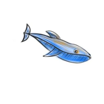 Vector hand drawn blue whale sketch Stock Illustration
