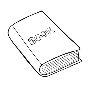 Vector hand drawn of book. Black outlines and white background. Stock Illustration