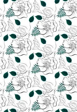 Vector hand drawn botanical seamless pattern Stock Illustration