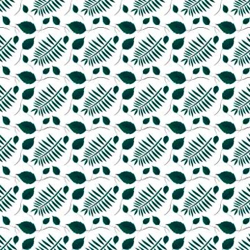 Vector hand drawn botanical seamless pattern Stock Illustration