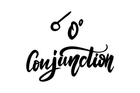 Vector hand drawn brush ink illustration of Conjunction astrological sign Stock Illustration