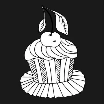 Vector of hand drawn cake Stock Illustration