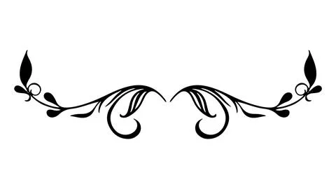 Vector Hand Drawn Calligraphic Divider. Flourishes Set. Decorative Design Stock Illustration